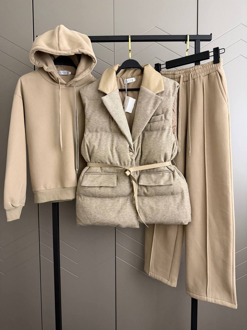 Утеплённый костюм-тройка «Urban Soft Beige»