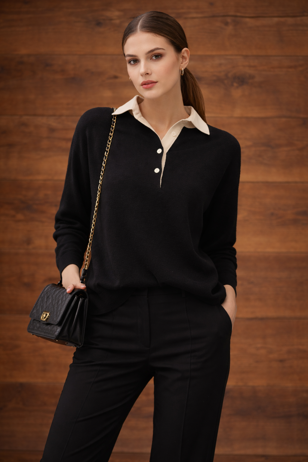 Свитер с рубашечным воротником