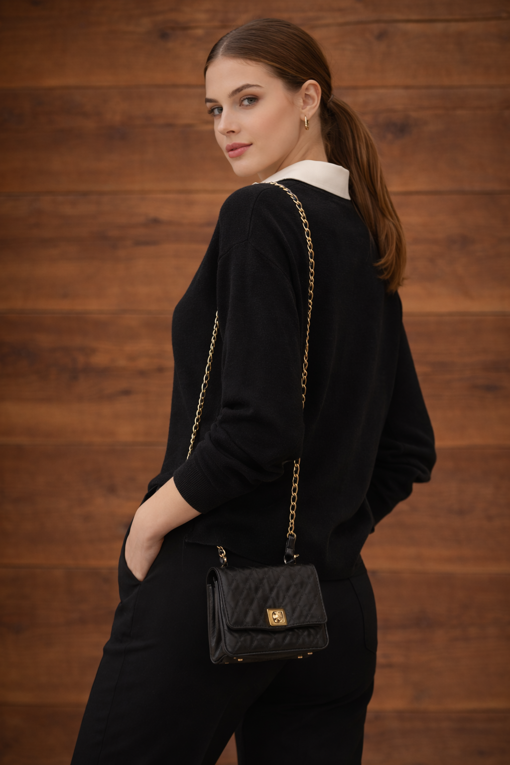 Свитер с рубашечным воротником