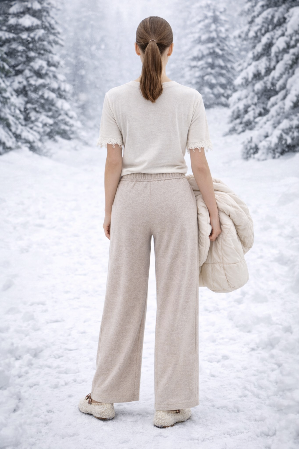 брюки теплые бежевые