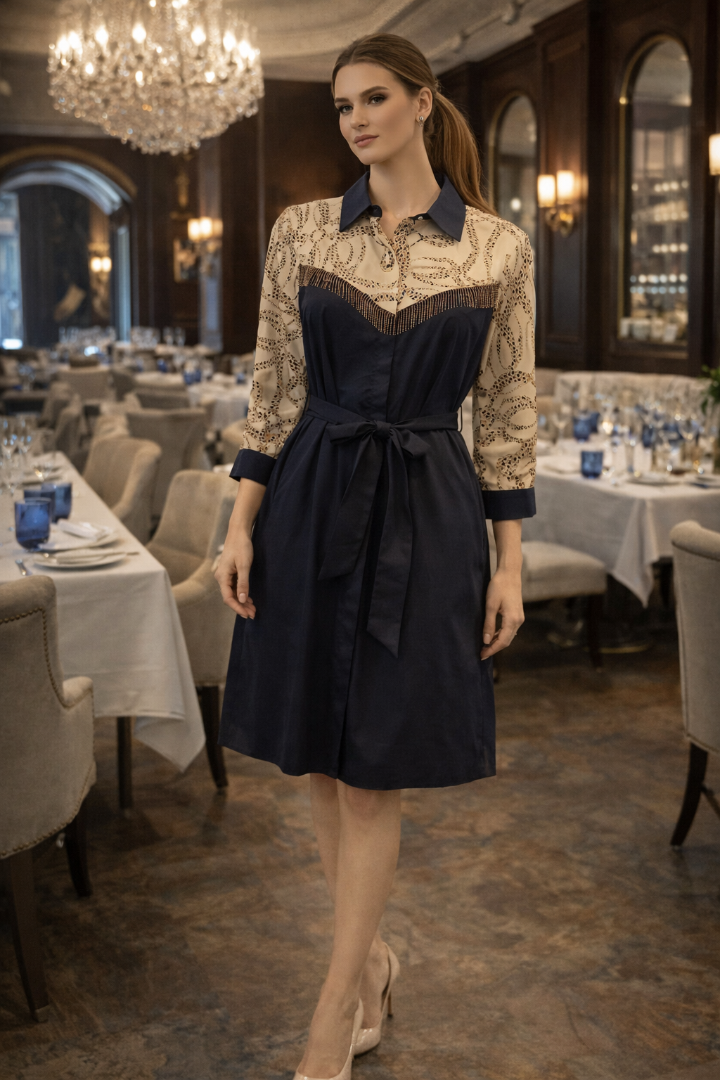 платье темно-синее