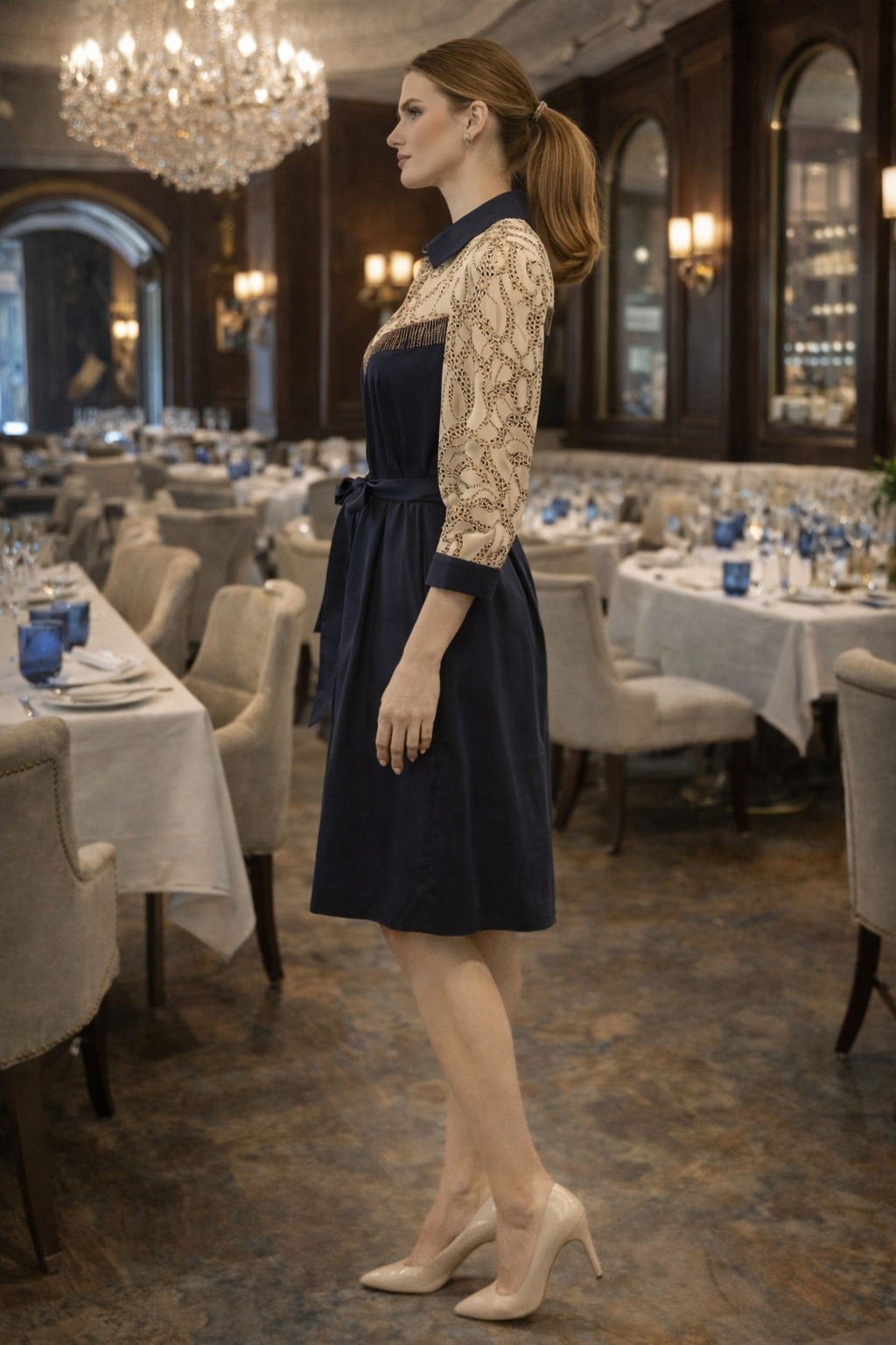 платье темно-синее