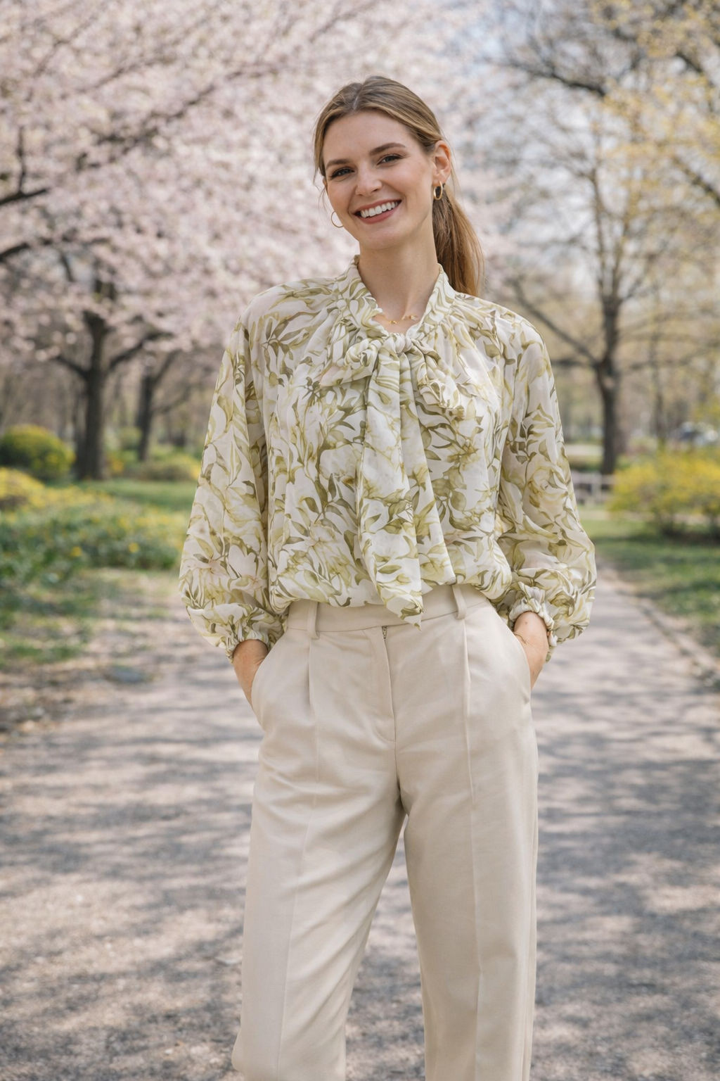 блуза с бантом